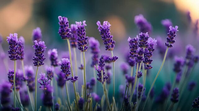 Vibrant field of lavender blooms
