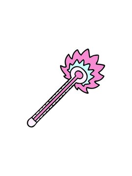 popping motion animation of hand drawn quirky cartoon hot thermometer