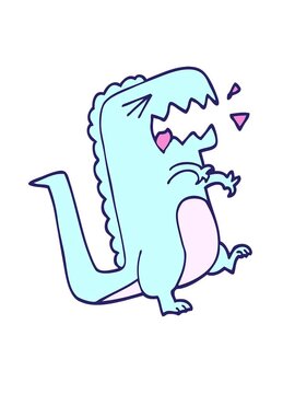 shaking motion animation of cartoon doodle roaring t rex