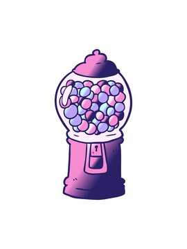 pixelize effect animation of cartoon gumball machine
