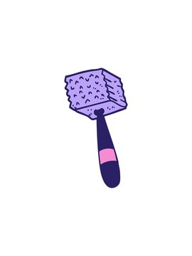 splitting effect animation of hand drawn doodle style cartoon meat hammer