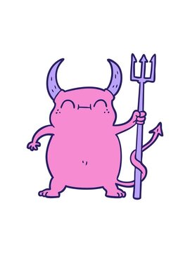 shivering motion animation of cartoon little devil design