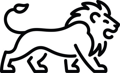 Obraz premium Black outline of a standing bull with detailed white