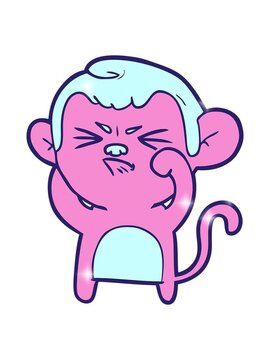 glitter effect animation of cartoon angry monkey