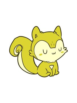changing color animation of cartoon squirrel