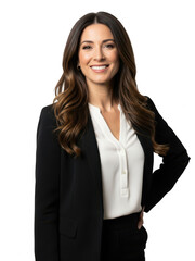 Confident businesswoman posing isolated on transparent background