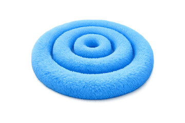 Blue Fluffy Spiral Icon with Soft Fur Texture