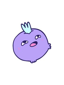 starburst effect animation of cartoon doodle happy root vegetable