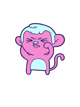 jumping motion animation of cartoon angry monkey