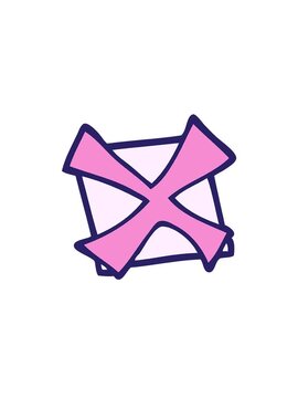 jumping motion animation of cartoon doodle cross mark