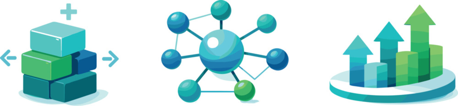 Adaptive Tech Modules. Adaptive technology environment visualized as expandable modules, responsive networks, and dynamic