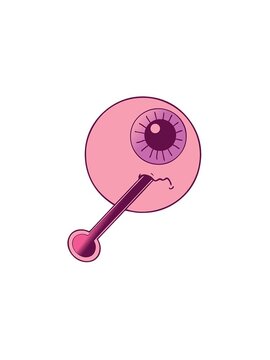 pressure popping animation of cartoon ill eyeball