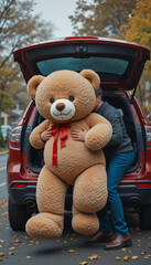 Large teddy bear gift for Valentine or birthday celebration