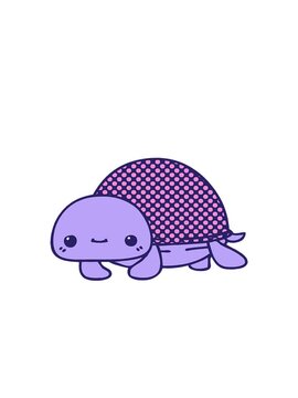 rise and float animation of comic book style quirky cartoon turtle