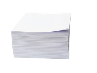 Stack of white paper sheets isolated on transparent background