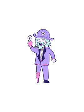 splitting effect animation of cartoon pirate captain