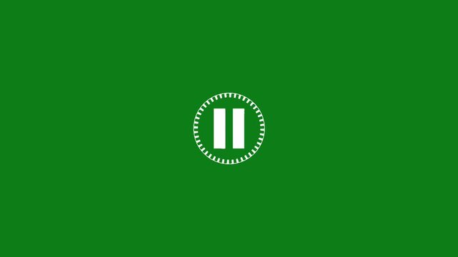 Pause button on green background for video and audio control