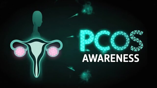 PCOS Awareness Campaign: A graphic illustration highlighting PCOS awareness, depicting the female reproductive system with visual elements designed to educate and inform.