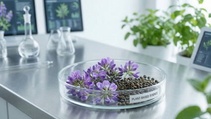 Exploring bakuchiol serum benefits in plant-based science lab environment wellness concept nature's innovation