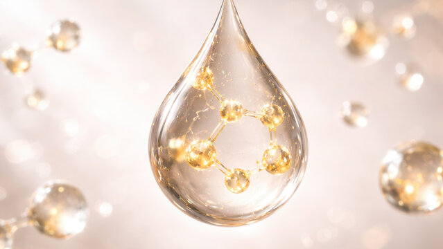 Rejuvenating bakuchiol serum drop cosmetic lab product showcase modern environment close-up skincare innovation