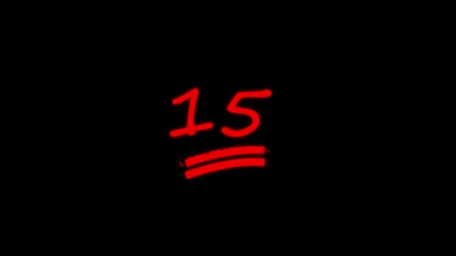 15 Number Handwritten With Underline Animation