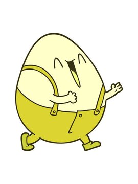 changing color animation of humpty dumpty cartoon egg man