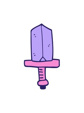 jiggle motion animation of cartoon doodle jeweled dagger