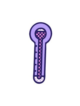 jiggle and pause animation of comic book style cartoon of a glass thermometer