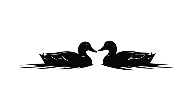 a striking silhouette of two ducks facing each other a simple and elegant design
