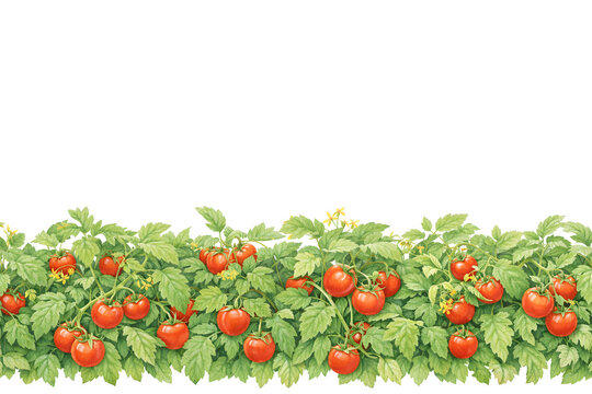 Garden Harvest Lower Border &ndash; Tomato Plants with Ripe Tomatoes