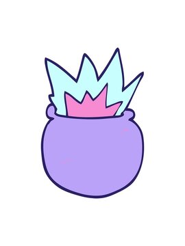 pixelize effect animation of cartoon doodle motion cauldron