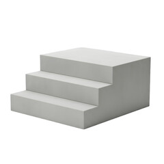 Naklejka premium 3d white staircase model on black background