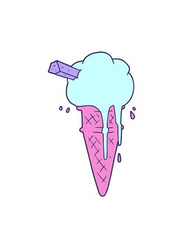 spinning motion animation of ice cream melting
