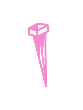 attention grabbing animation of tattoo in black line style of iron nail