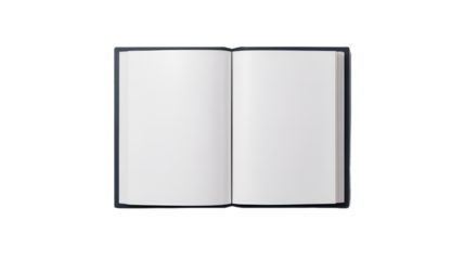 Open Blank Book with Empty Pages Isolated on white  Background
