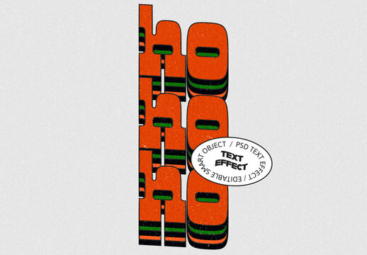 Stacked Retro Block Text Effect