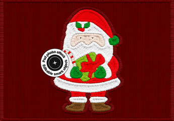 Embroidered Christmas Santa Photo Effect