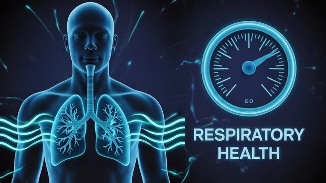 Respiratory Health Concept: An illustrative depiction of the human respiratory system.