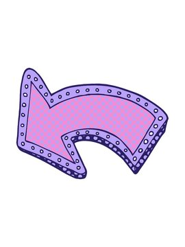 pixelize effect animation of cartoon doodle light up arrow