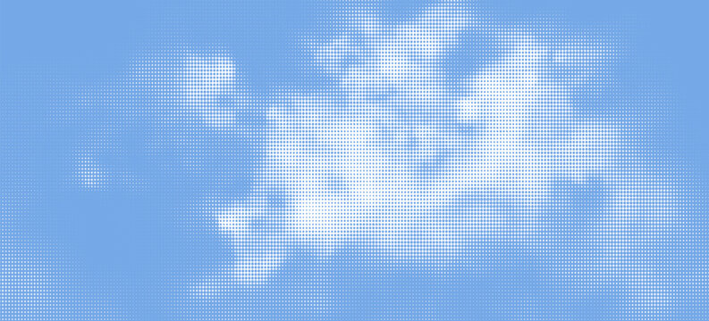 Blue abstract retro sky pattern with  halftone effect.