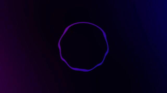 Abstract glowing purple circle pulsing creating a sound spectrum seamless loop with subtle gradient background