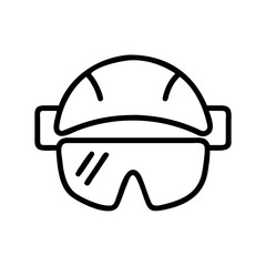 Fototapeta premium Safety helmet and goggles symbolizing construction safety