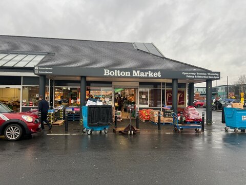 Bolton Market, Manchester, England &ndash; January 22, 2026
Offering fresh food, fruit, and vegetables