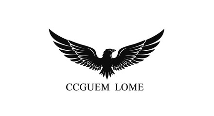 Obraz premium Black Eagle Emblem with CCGUEM LOME Text.