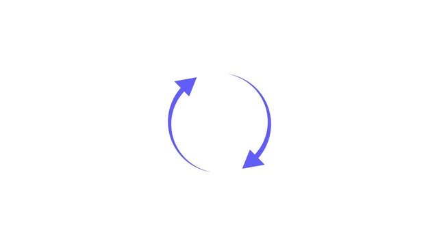 Spinning rotate circle arrow animation. Refresh button icon animation.