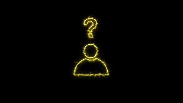 Thinking person icon. Man with a question mark icon animation.