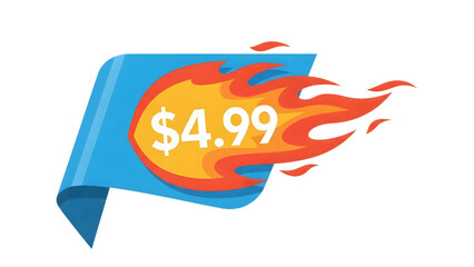 Obraz premium Promotional sale banner with fire effect