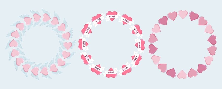 Heart Wreaths Winged, Bannered, Gradient