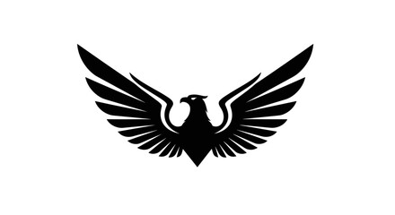 Obraz premium Black Silhouette of an Eagle with Wings Spread Wide.