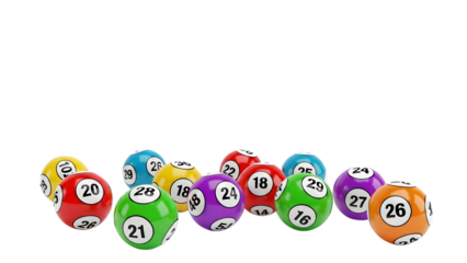 Colorful lottery balls display